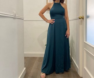 Vestido fiesta verde oscuro Talla S