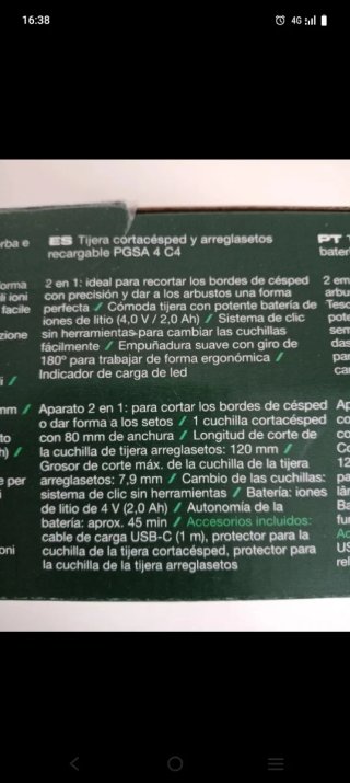 Tijera cortacésped y arreglasetos