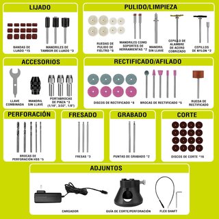 Multiherramienta rotativa inalámbrica 12V +80 pack