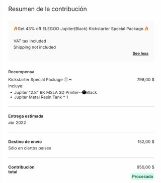 Impresora 3D Elegoo Jupiter 6K