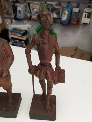Figuras madera Don Quijote y Sancho Panza