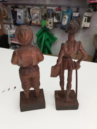 Figuras madera Don Quijote y Sancho Panza