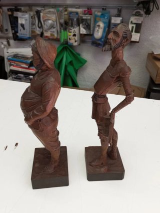 Figuras madera Don Quijote y Sancho Panza
