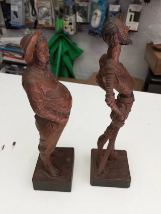 Figuras madera Don Quijote y Sancho Panza
