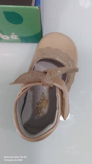 Zapatos niña lazo glitter piel