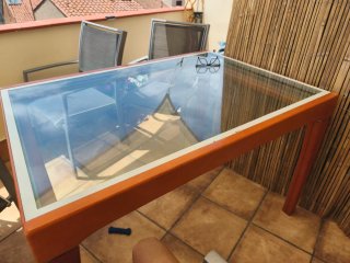 Mesa de centro madera y cristal