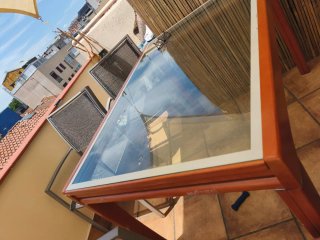 Mesa de centro madera y cristal