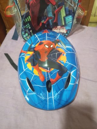 Casco y Mochila Spiderman Infantil