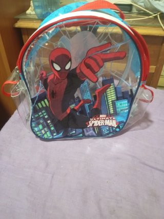 Casco y Mochila Spiderman Infantil