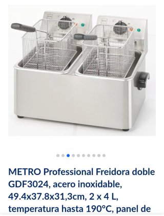 Freidora Doble 8L (4+4L) Acero Inoxidable