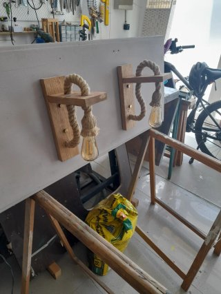 Apliques de pared madera y cuerda el precio los do
