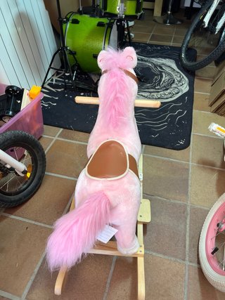 Caballo Mecedora Rosa Peluche