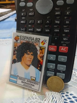 Cromo Maradona del Mundial España 82 Panini.