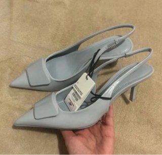 Zapatos Zara grises slingback