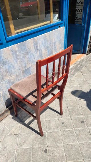 Silla de comedor madera y tela 640513971