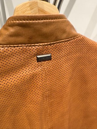 Cazadora Biker Mango Piel Caramelo Talla L