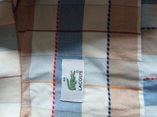 Camisa Lacoste manga corta cuadros hombre