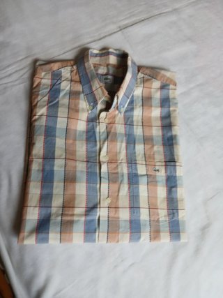 Camisa Lacoste manga corta cuadros hombre