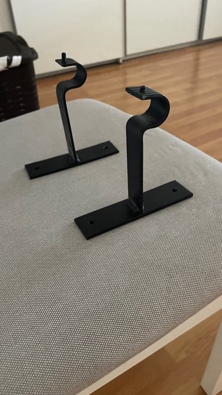 Barra per tende in ferro nero con anelli