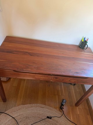 Escritorio madera acacia maciza 2 cajones