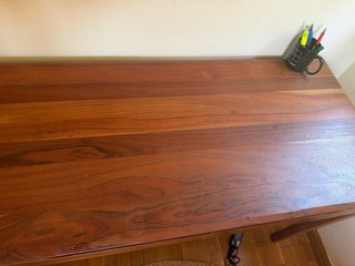 Escritorio madera acacia maciza 2 cajones