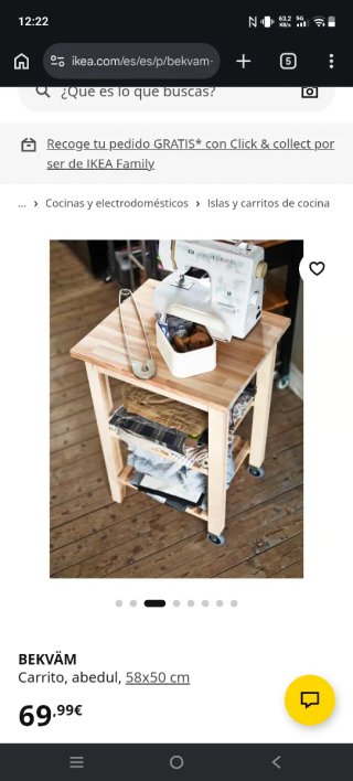 Carrito de cocina IKEA BEKVÄM abedul