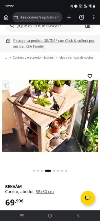 Carrito de cocina IKEA BEKVÄM abedul