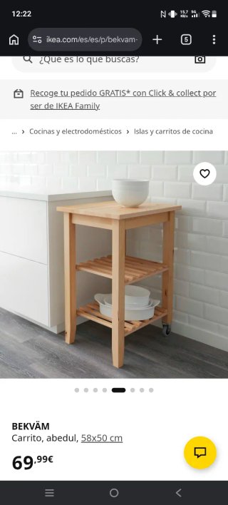 Carrito de cocina IKEA BEKVÄM abedul