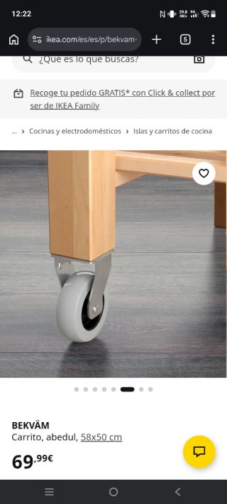 Carrito de cocina IKEA BEKVÄM abedul