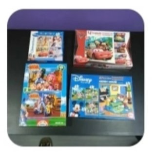 Lote 4 Puzzles Disney Cars Mickey Mouse