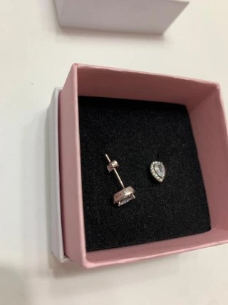 Pendientes Pandora Gota Brillantes Plata