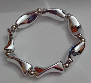 Braccialetto donna plastica effetto argento