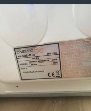 URGE Microondas Daewoo Blanco Funciona perfectamen