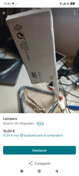 Lámpara IKEA Negra Metálica