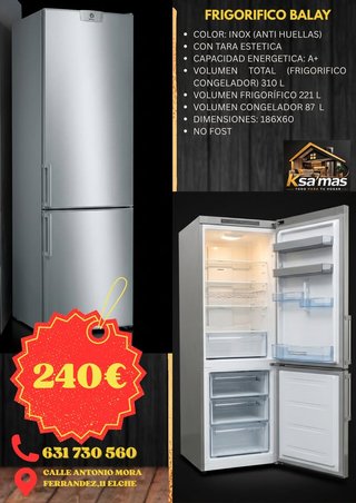 Frigorífico Balay Inox 310L
