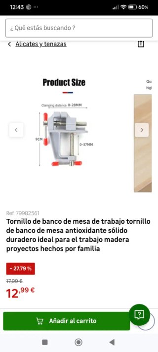 Mordaza de mesa pequeña gris