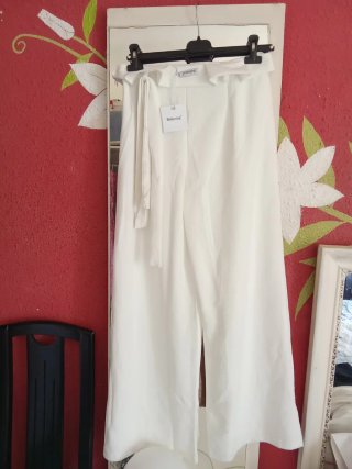 Pantalón vestir blanco alta calidad
