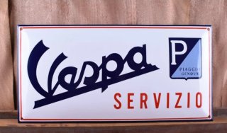 Placa esmaltada Vespa Servizio