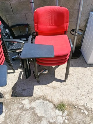 Sillas de tela y metal con pala