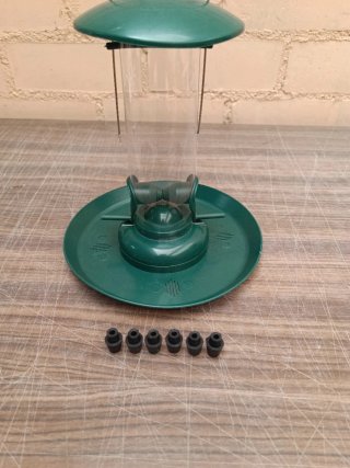 Comedero Tubular Pájaros con Bandeja