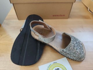 Sandalias RIA Talla 27 Glitter Plata Barefoot