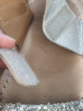 Sandalias RIA Talla 27 Glitter Plata Barefoot