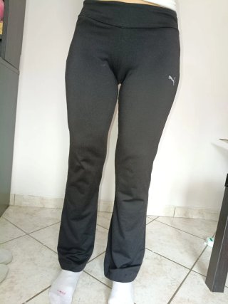 Pantaloni sportivi Puma neri a zampa vita alta
