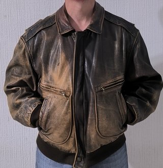 Chaqueta de cuero aviador