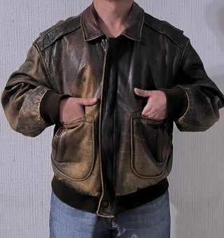 Chaqueta de cuero aviador