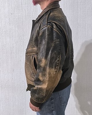 Chaqueta de cuero aviador