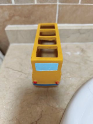 Soporte Cepillos Dientes Infantil Autobús Amarillo