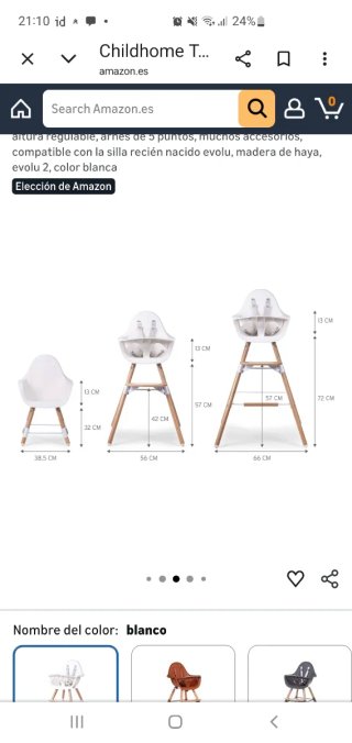 Trona Evolutiva Childhome Evolu 2 Blanca