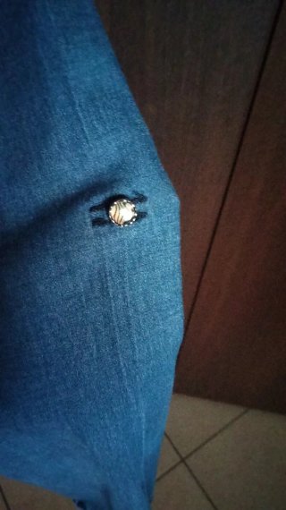Camicia jeans con tasche, tessuto elastico