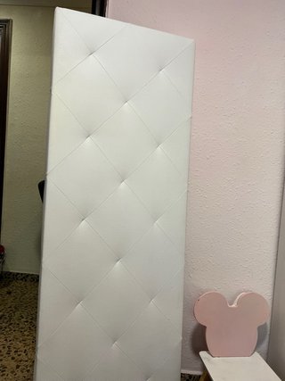 Cabecero de cama polipiel blanco